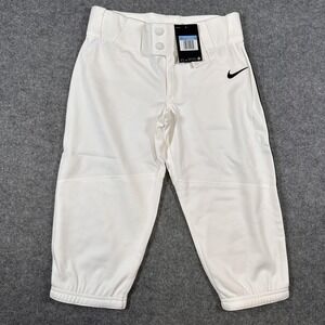 Nike Baseball Pants Boys Medium White Gray Knickers Lot Of 2 Sample Belt Loops